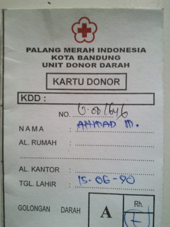 kartu donor darah 1